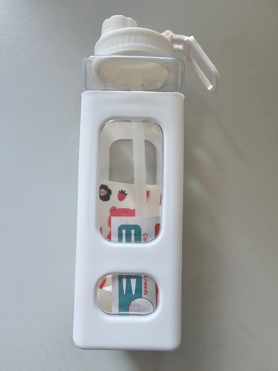 Kawaii Water Bottle with Straw and Sticker (Assorted Color)